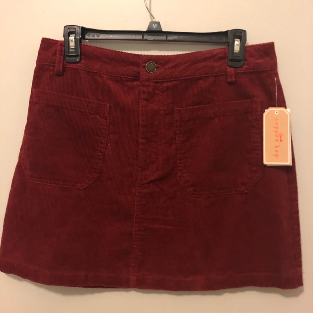 Maroon Corduroy Skirt